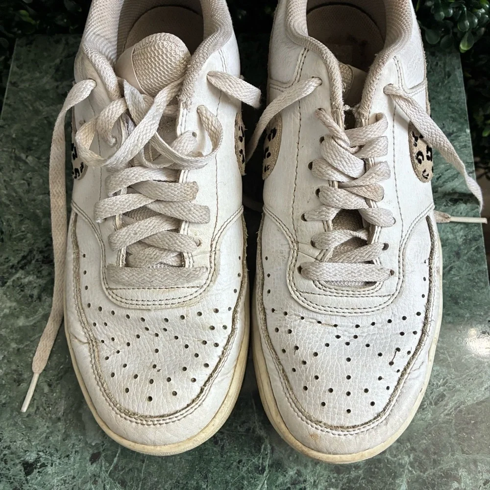Nike Court Vision Low Leopard Swoosh Shoes